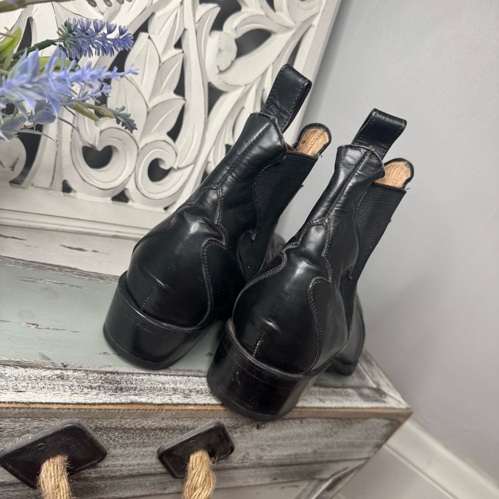 VINTAGE Western Pointed Toe Pull On Ankle Cowboy Boot Size 8.5EE Rodeo - Picture 6 of 16